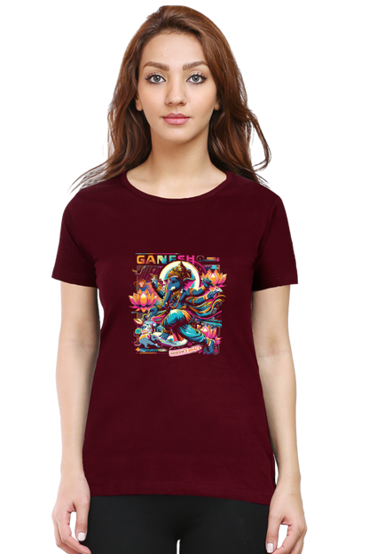 Ganesha's Grace 1 Printed Ganesh Chaturthi Women T Shirts