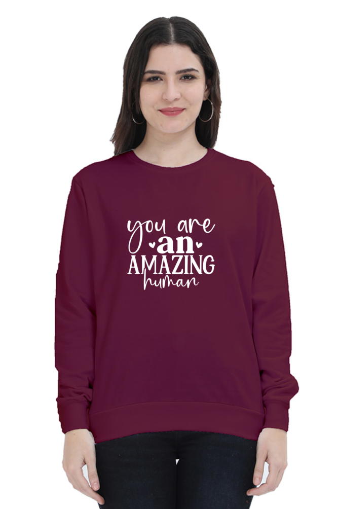 Women and Girl's Sweatshirt Maroon