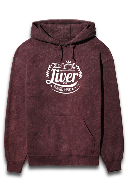 Acid Washed Unisex Hoodie 10 Maroon