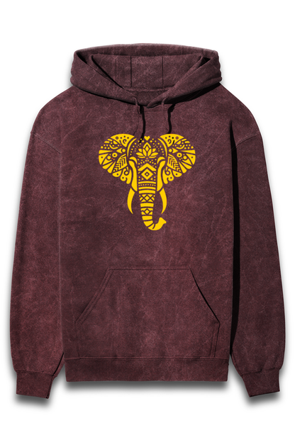 Acid Washed Unisex Hoodie Maroon