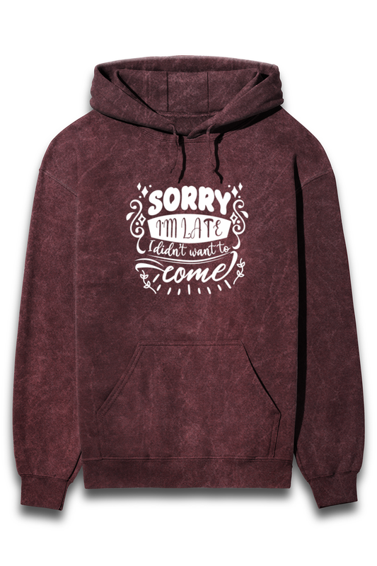 Acid Washed Unisex Hoodie Maroon