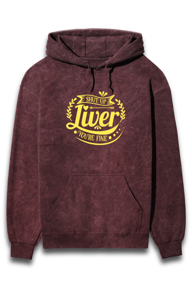 Acid Washed Unisex Hoodie Maroon