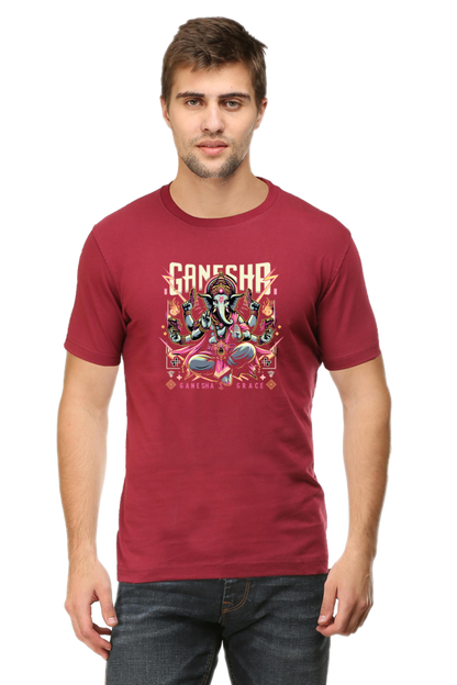 Ganesha's Grace 2 Printed Ganesh Chaturthi Men's T Shirts