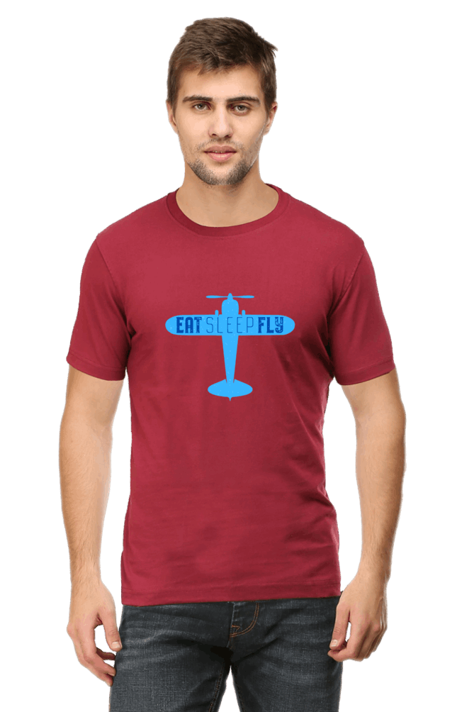 Eat Sleep Fly Men's T Shirt Maroon