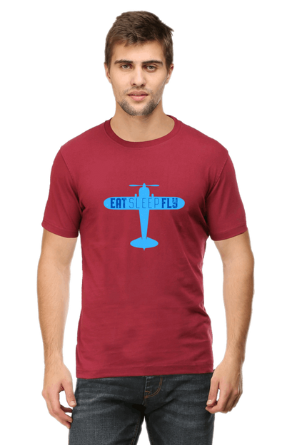 Eat Sleep Fly Men's T Shirt Maroon