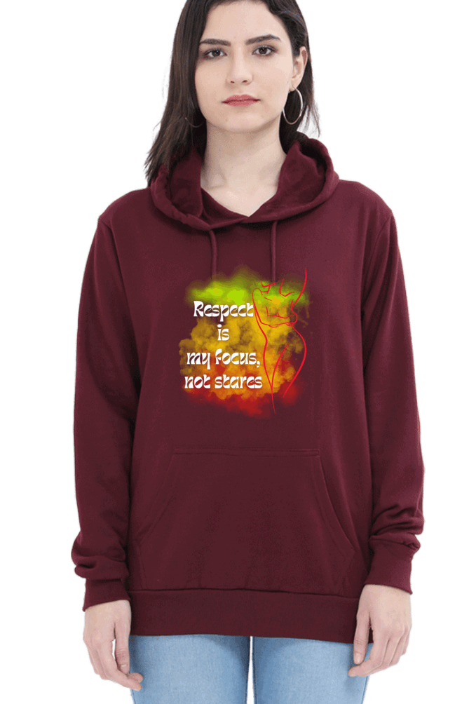 "Elegance Unveiled" Unisex Hooded sweatshirt for Girls and Women Maroon