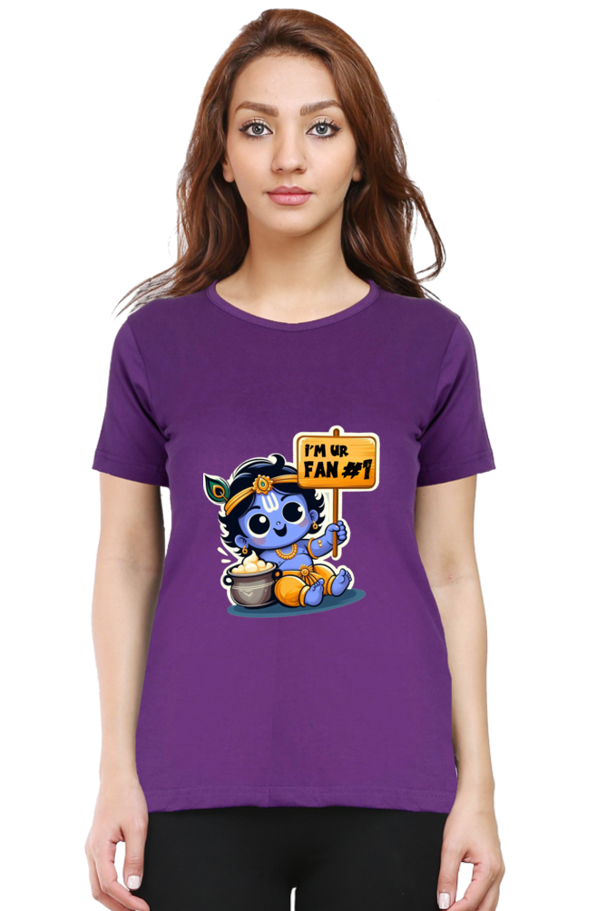 I'm Ur Fan Janmashtami Women T Shirts Purple