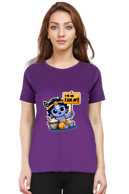 I'm Ur Fan Janmashtami Women T Shirts Purple