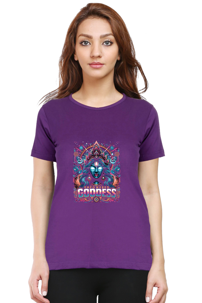 Durga Puja Bengali T Shirt For Women 3 Purple