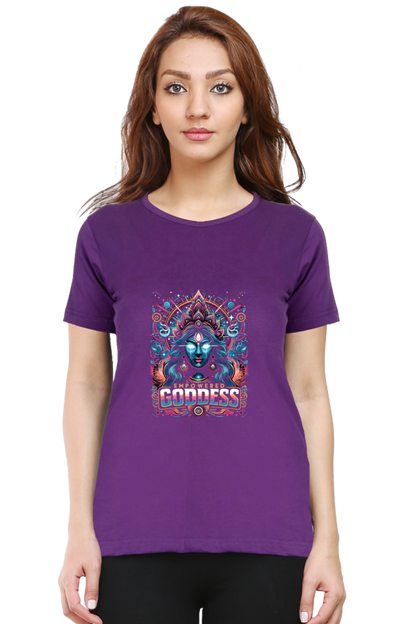 Durga Puja Bengali T Shirt For Women 3 Purple