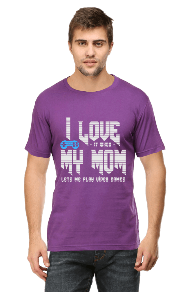 I Love it When My Mom Lets Me Play video Game - Men's Printed T Shirt Purple