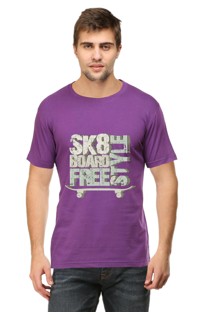 Skate Board Free Style Men's T Shirt Purple