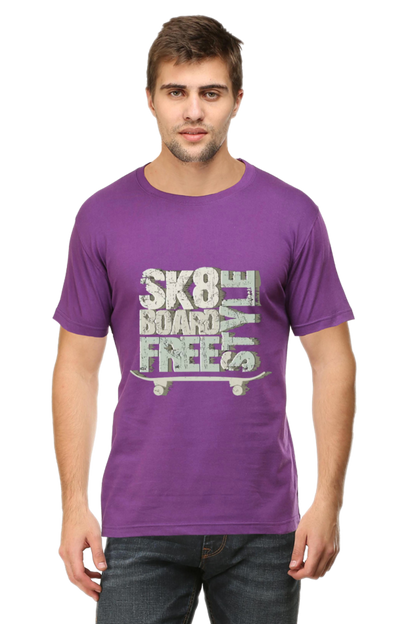 Skate Board Free Style Men's T Shirt Purple