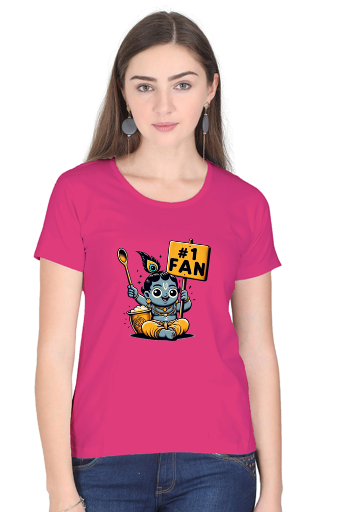 # 1 Fan Janmashtami Women T Shirts Pink