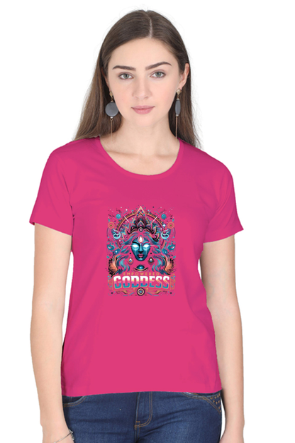 Durga Puja Bengali T Shirt For Women 3 Pink