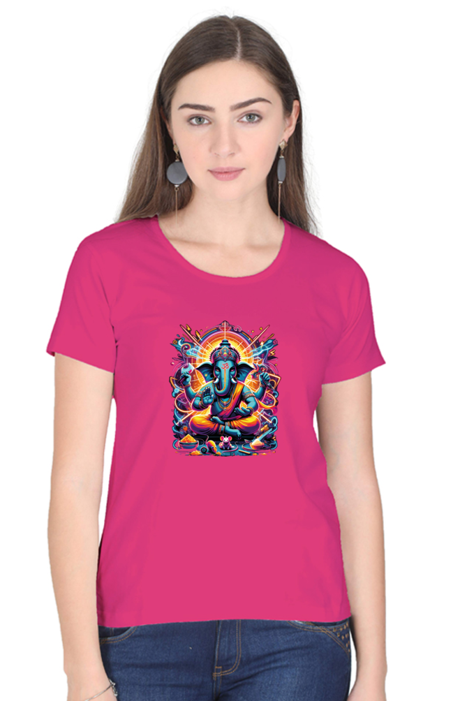 Lord Ganesha 1 Printed Ganesh Chaturthi Women T Shirts