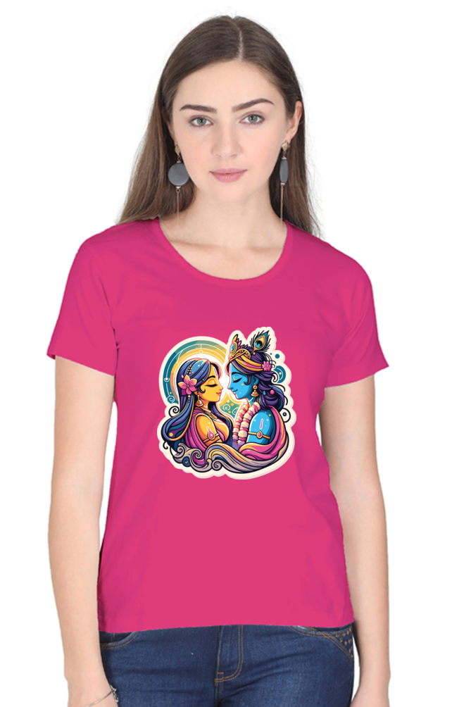 Radha Krishna janmashtami Women T Shirts Pink