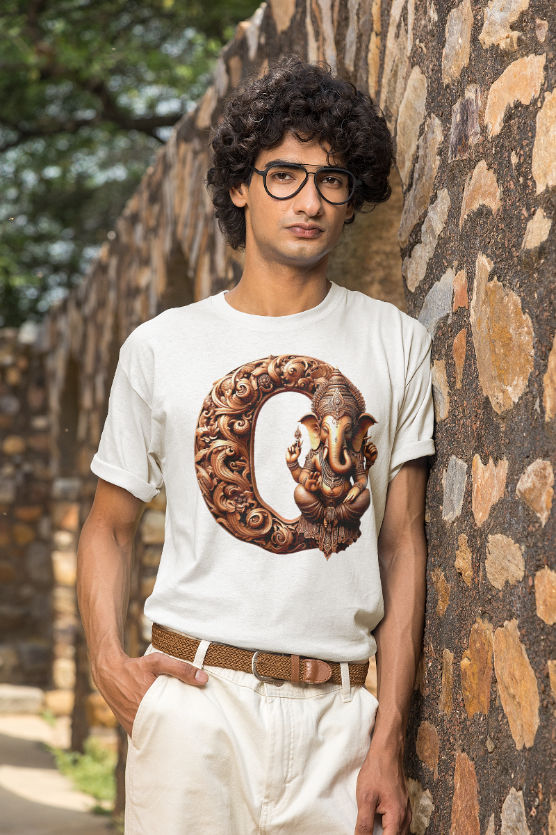 Stylish O Alphabet Ganesh Chaturthi Mens Tshirts