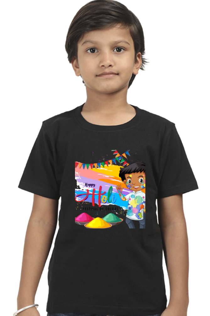 Happy Holi: Festival of Colors Kids' Boy Tee Black