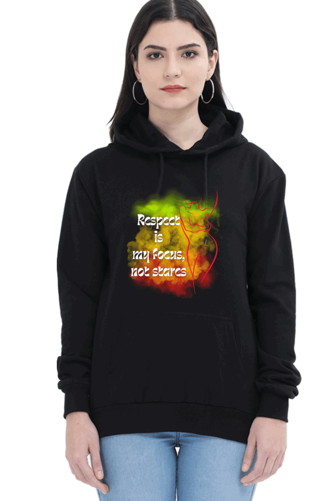 "Elegance Unveiled" Unisex Hooded sweatshirt for Girls and Women Black