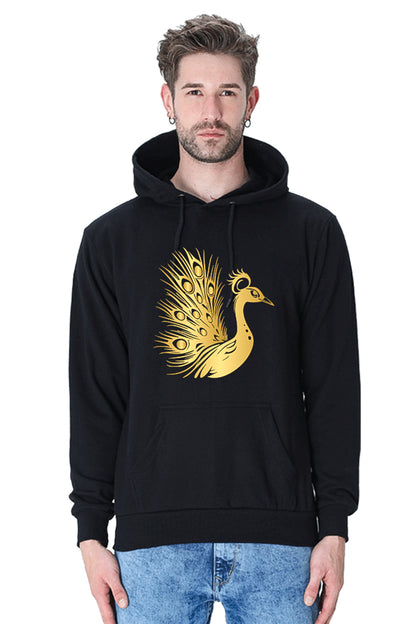 Hoodie Sweatshirt - Golden Peacock Vinyl Printed