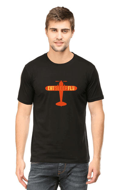 Eat Sleep Fly Men's T Shirt Black