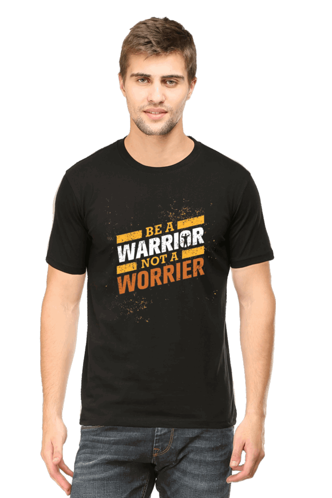 Be A Warrior Not A Worrier Men's T Shirt Black