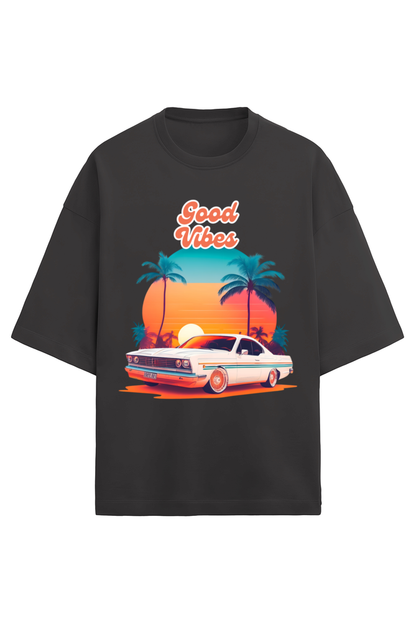 Good Vibes Men's Oversized T Shirts Black