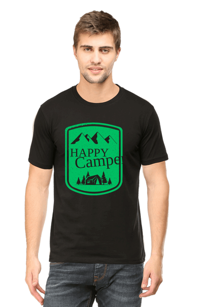 Happy Camper Men's T Shirt Black