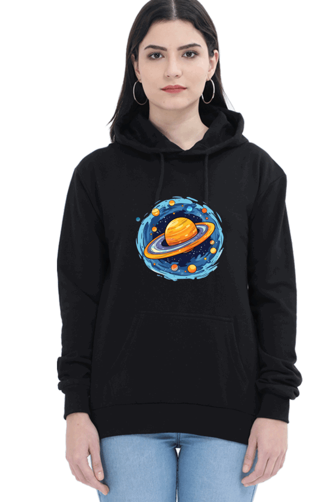 "Ethereal Elegance" Unisex Hoodie Sweatshirt for Women and Girls Black