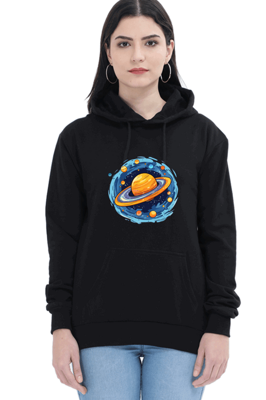 "Ethereal Elegance" Unisex Hoodie Sweatshirt for Women and Girls Black