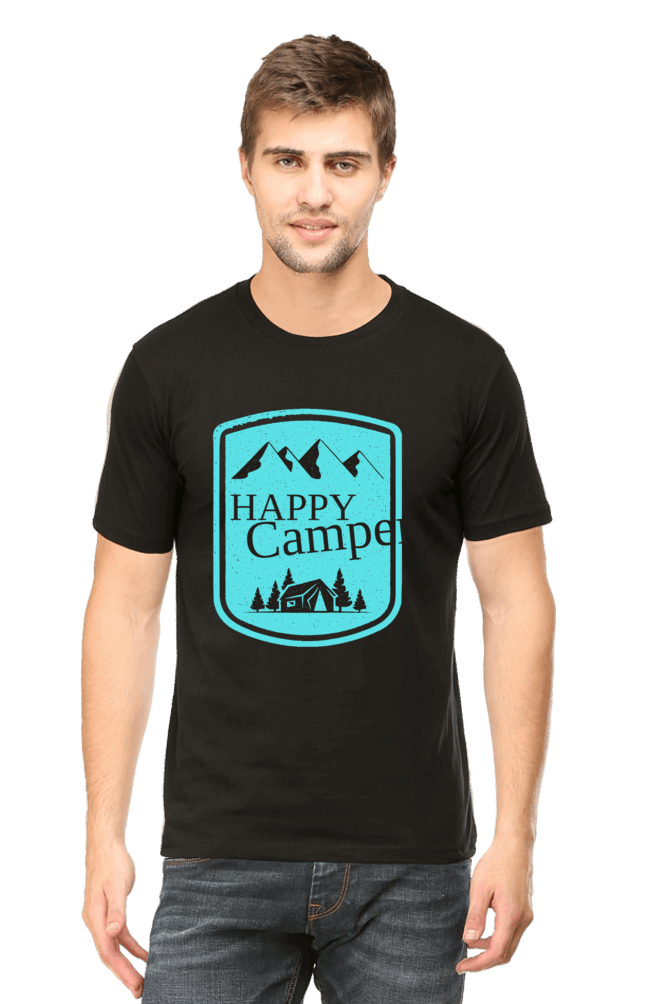 Happy Camper Men's T Shirt Black