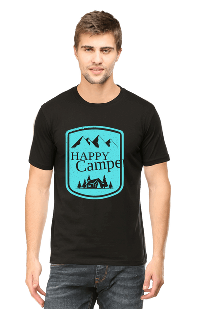 Happy Camper Men's T Shirt Black