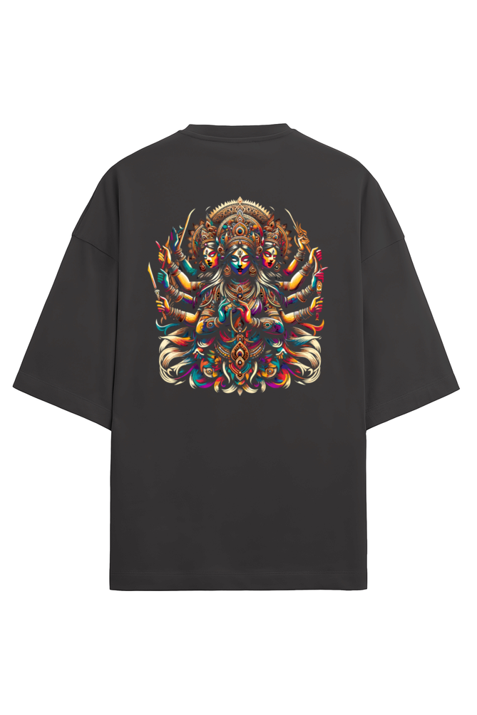 Durga Puja Bengali Oversized T Shirt Black