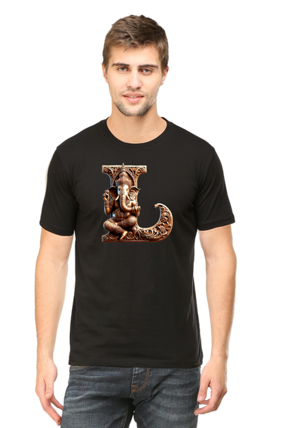 Stylish L Alphabet Ganesh Chaturthi Mens Tshirts