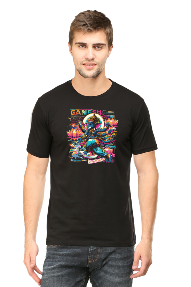 Ganesha's Grace 1 Printed Ganesh Chaturthi Men's T Shirts