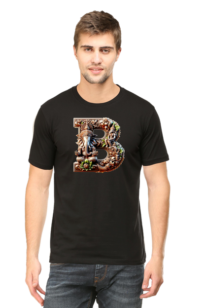 Stylish B Alphabet Ganesh Chaturthi Mens Tshirts