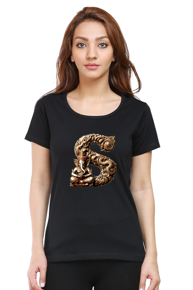 Stylish S Alphabet Ganesh Chaturthi Women T Shirts