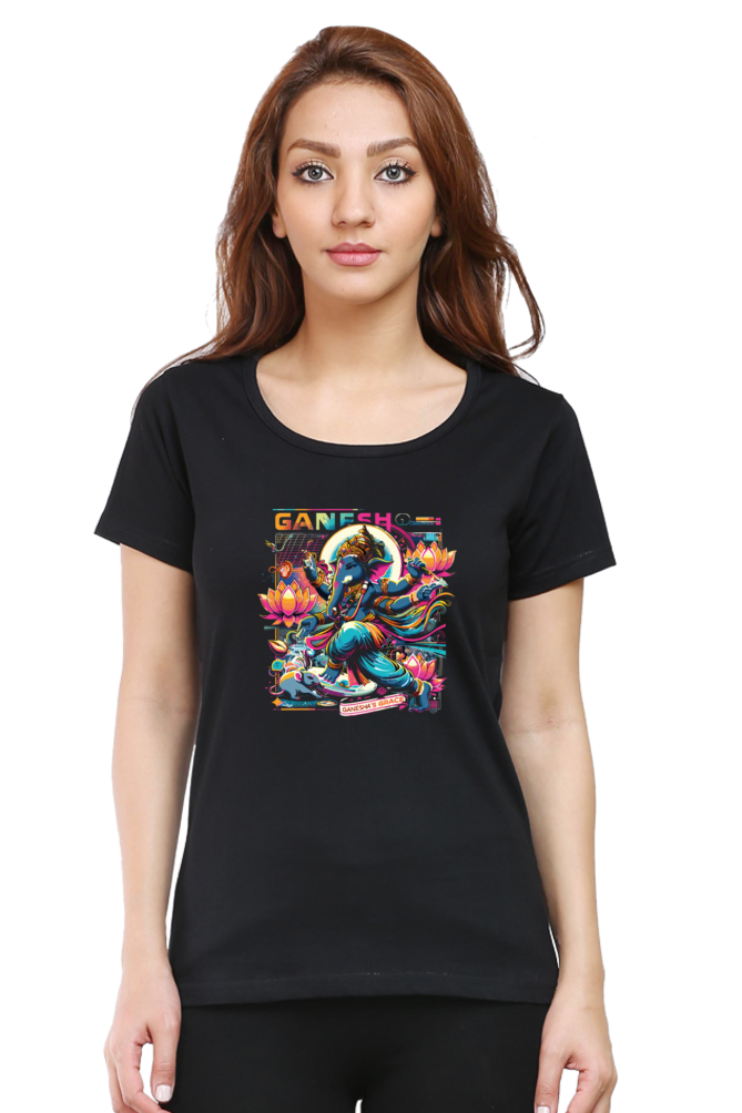 Ganesha's Grace 1 Printed Ganesh Chaturthi Women T Shirts