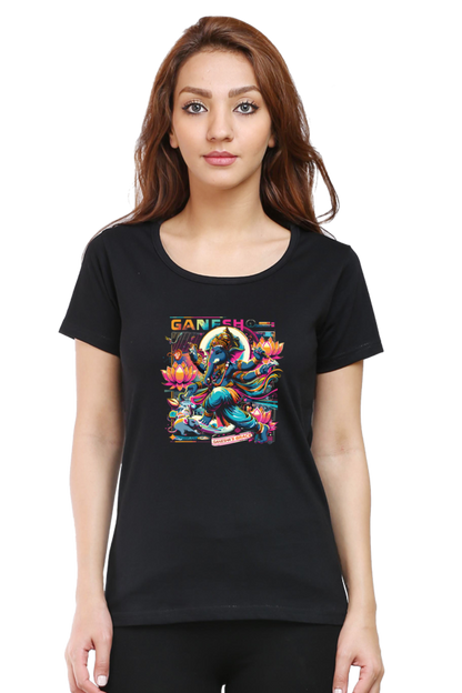 Ganesha's Grace 1 Printed Ganesh Chaturthi Women T Shirts