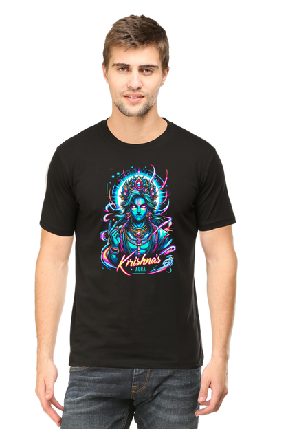 Krishna's Aura Janmashtami Men's T Shirts Black