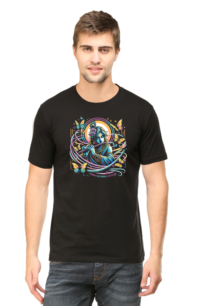 Krishna_s Flute Janmashtami Men's T Shirts Black