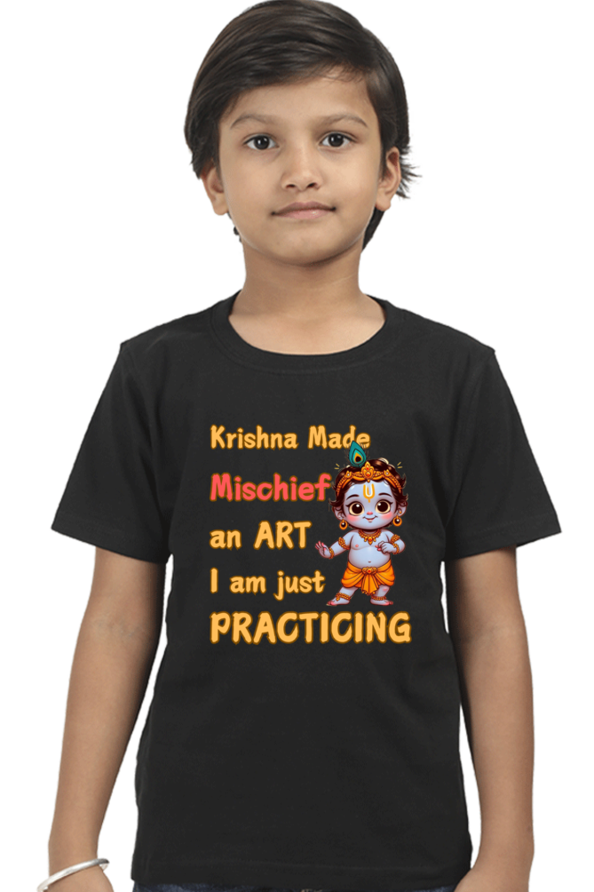 Krishna Made Mischief An Art Janmashtami Boy's T Shirts