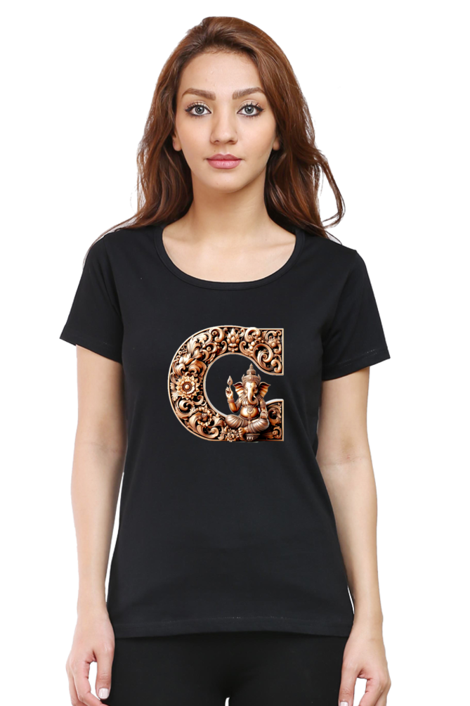 Stylish C Alphabet Ganesh Chaturthi Women T Shirts