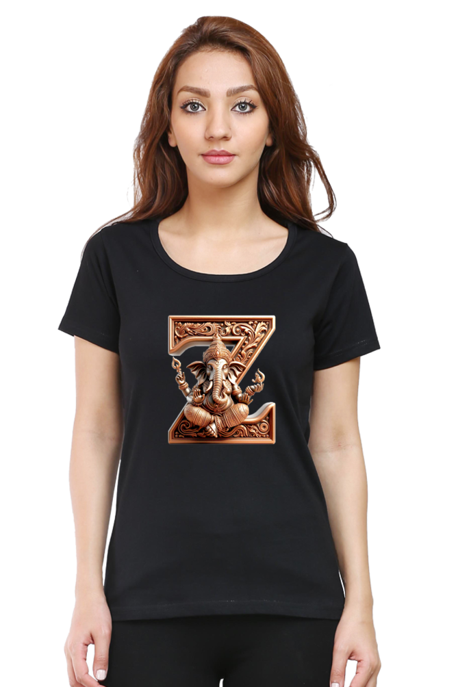 Stylish Z Alphabet Ganesh Chaturthi Women T Shirts