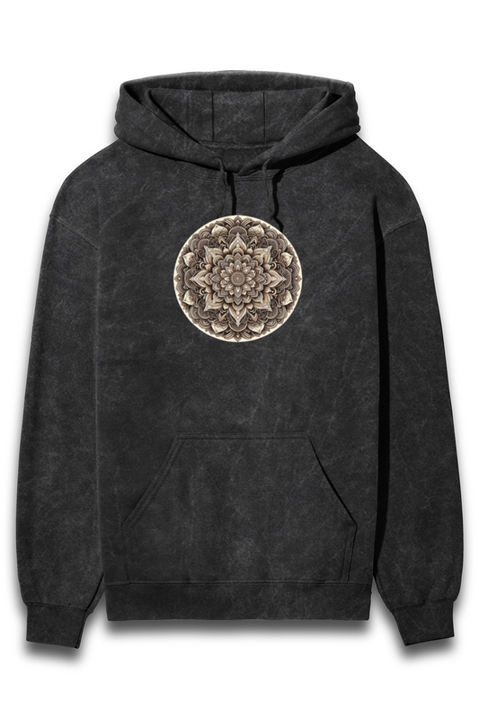 Acid Washed Unisex Hoodie Black