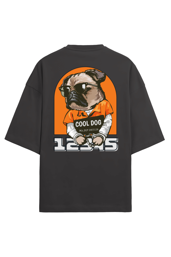 Cool Dog Men's Oversized T Shirts Black