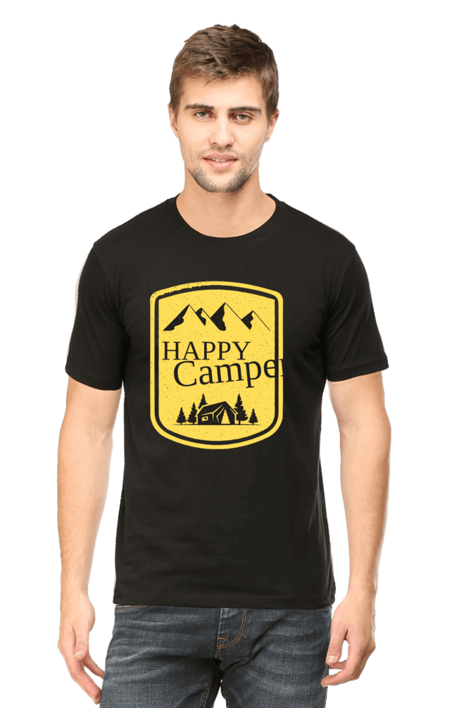 Happy Camper Men's T Shirt Black