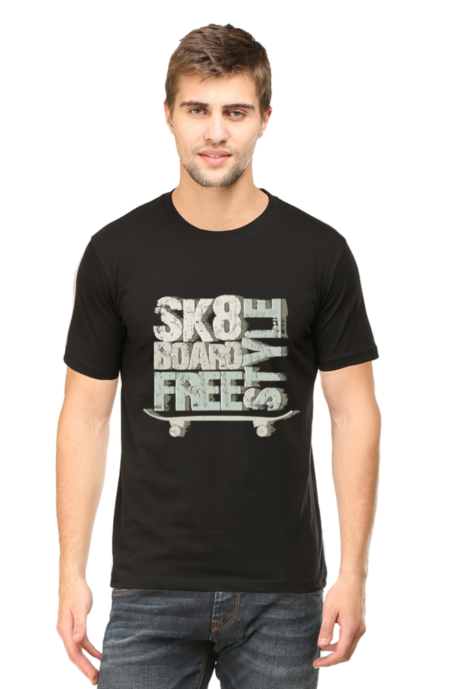 Skate Board Free Style Men's T Shirt Black