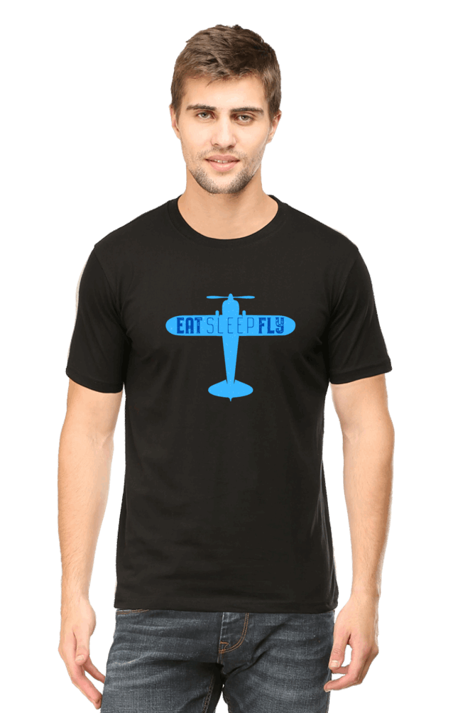 Eat Sleep Fly Men's T Shirt Black